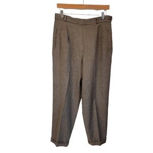 Cristian Trapani vintage high rise pleated multicolored houndstooth cuffed #20C